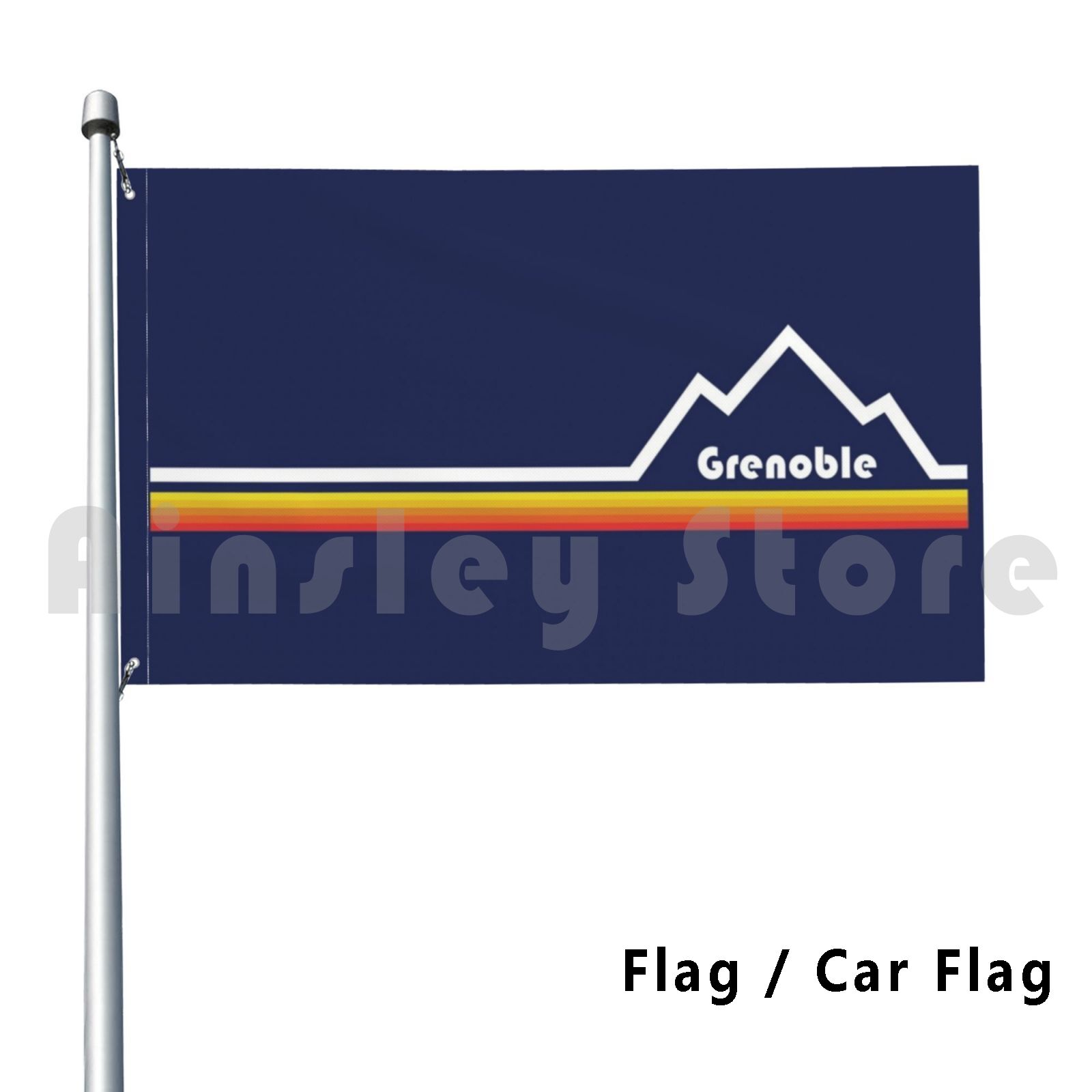 Mountain Biking France - Grenoble , France Flag Car Flag