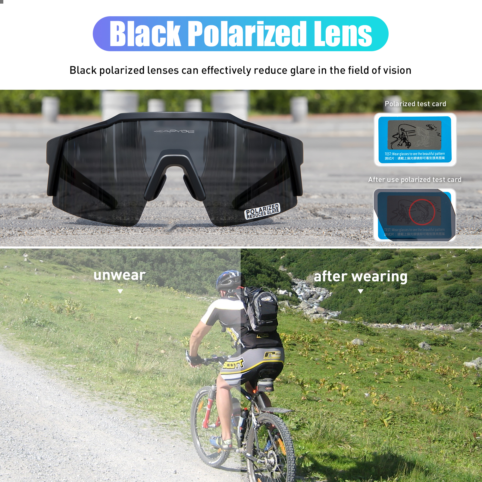 Kapvoe Road Driving Bike Sport - Mountain Biking Glasses recensie en prijs