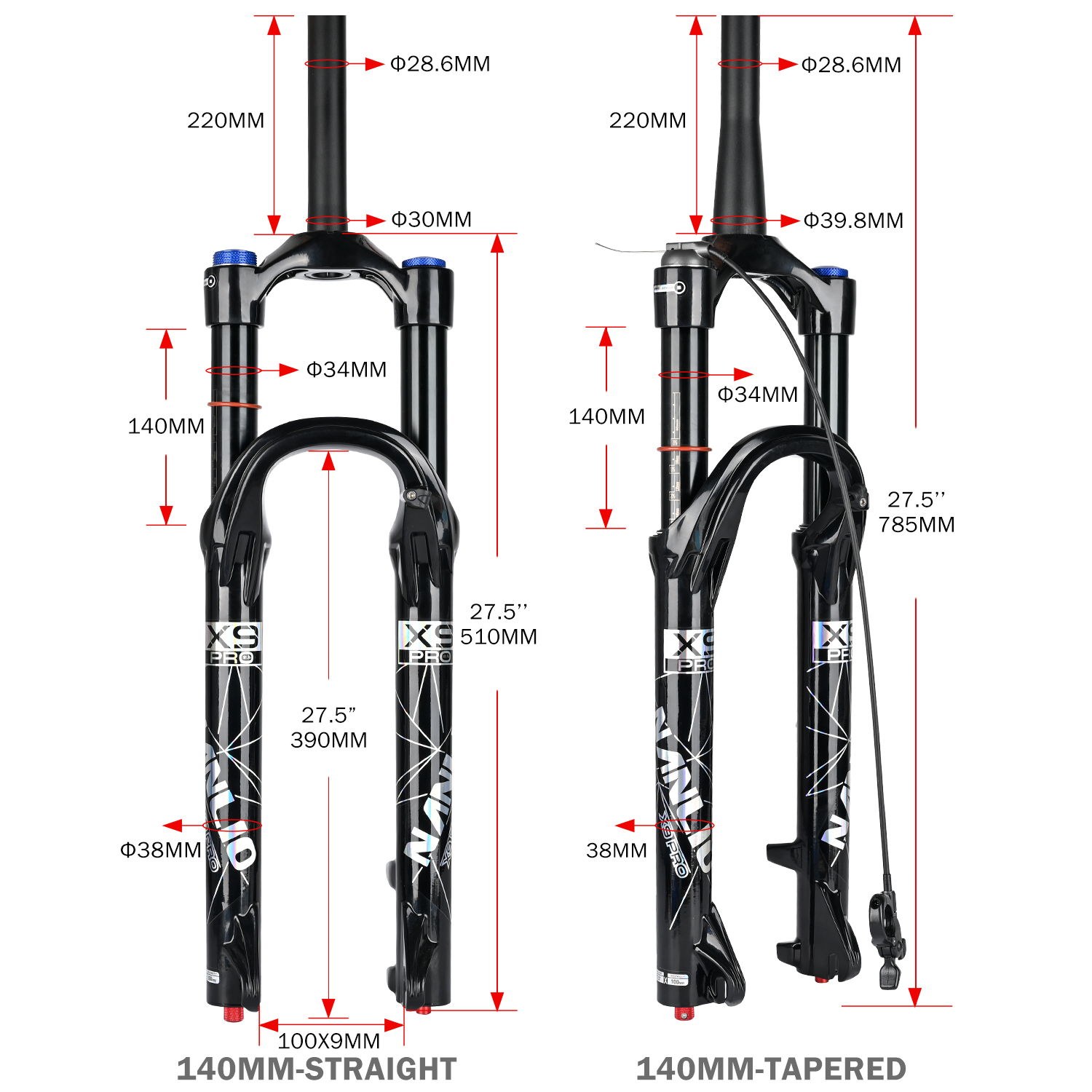 Nanlio X9PRO BK MTB Air Suspen - Mtb Fork Air recensie en prijs