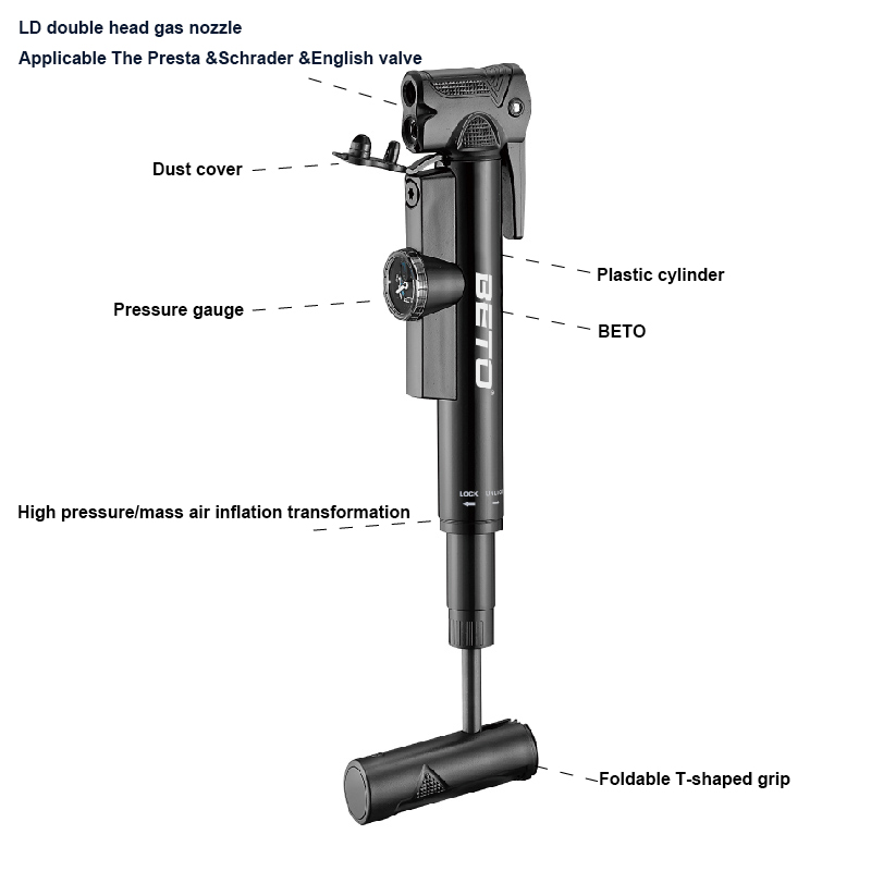BETO Bicycle Pump Mini Hand Pu - Mtb Fork Air recensie en prijs